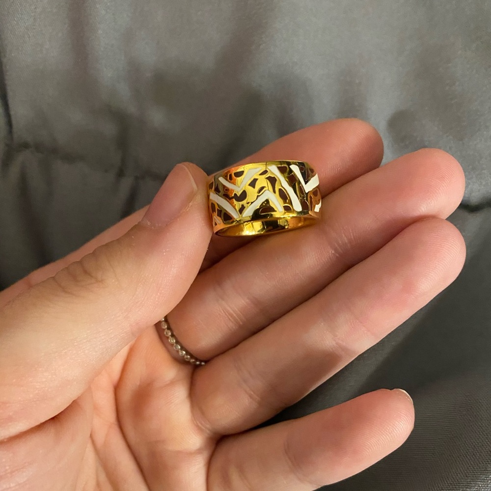 Coach Animal Print Gold Plated Ring